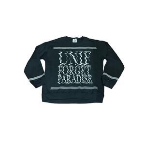 UNIF ‘Forget Paradise’ Pullover Crewneck Sweatshirt - Size Large - Black & White